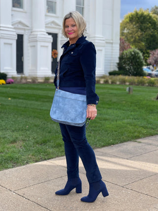 LULU-B NAVY VELOUR JACKET LULU-B