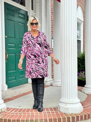 LULU-B SIZZLE PINK RUFFLE SLEEVE DRESS LULU-B