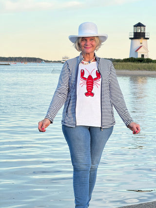 NAUTICAL NAVY STRIPE JACKET LULU-B