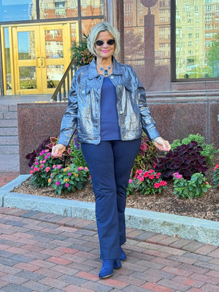 Navy Metallic Jacket Cathys Place