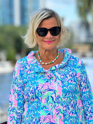 SPLASH OF PINK  RUFFLE SLEEVE TOP LULU-B