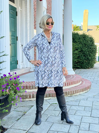 LULU-B WINTER WHIT HALF E ZIPPER DRESS LULU-B