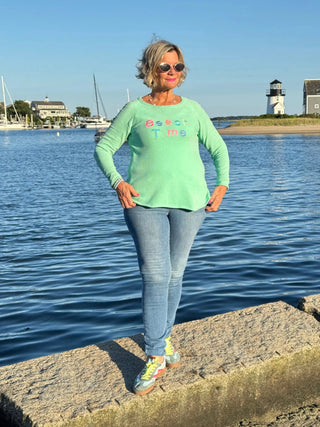 LULU-B MINT BEACH TIME SWEATER LULU-B