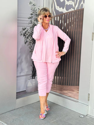 SOFT PINK FULL ZIPPER JACKET LULU-B