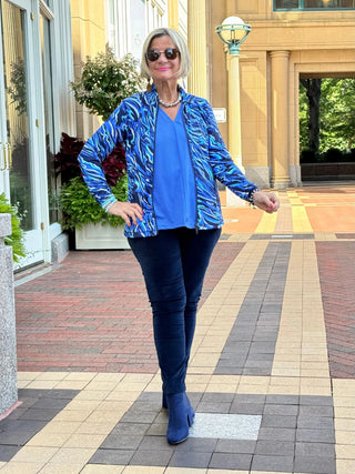 LULU-B SIZZLE BLUE FULL ZIPPER JACKET LULU-B