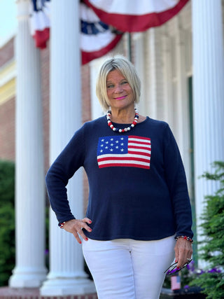 LULU-B NAVY FLAG SWEATER LULU-B
