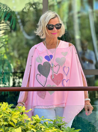 SWAROVSKI CRYSTAL PINK HEART TOP KOKOMO