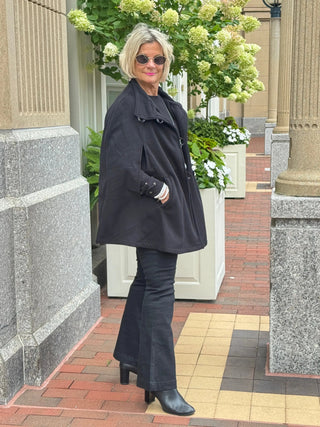 Black Womens Cape Poncho Coat Cathys Place