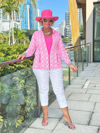 LULU B TROPIC PETALS FULL ZIPPER JACKET LULU-B