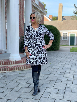 INFINITY CHIC RUFFLE NECK DRESS LULU-B