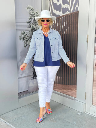 KEY WEST NAVY SEERSUCKER JACKET LULU-B