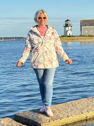 Women's New Englander® Floral Printed Rain Jacket CHARLES RIVER RAIN APPAREL