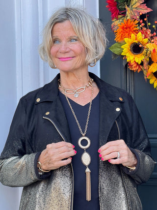 Dazzle Dazzle Long Gold Necklace Cathys Place