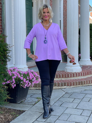 LULU-B LILAC TAILORED V SLEEVE TOP LULU-B