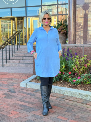 Lulu-b Perri Textured Half Zipper Dress LULU-B