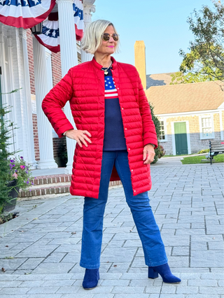 LULU-B RED PUFFER LONG SLEEVE COAT LULU-B