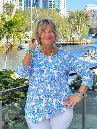 LULU B CORAL BREEZE ASYMMETRIC TOP LULU-B