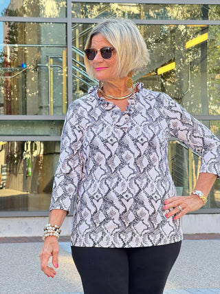 LULU-B WINTER WHITE RUFFLE TOP LULU-B