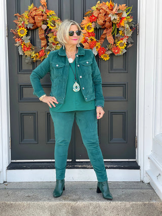 LULU-B EMERALD  VELOUR PANTS LULU-B