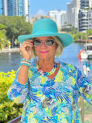 TROPIC GREEN ASYMMETRIC TOP LULU-B