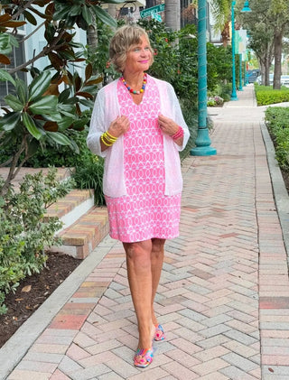 LULU-B CANDY PINK SCALLOP NECKLINE DRESS LULU-B