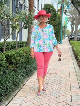 SEASHELL BEACH 3/25 RUFFLE TOP LULU-B