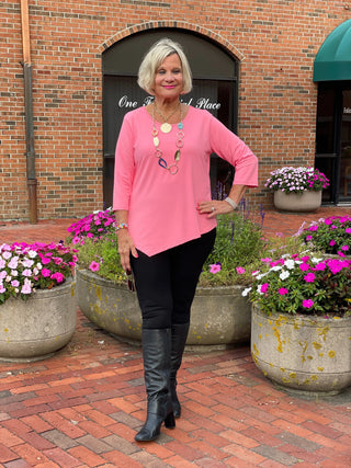 LULU-B CORAL ASYMMETRIC TOP LULU-B