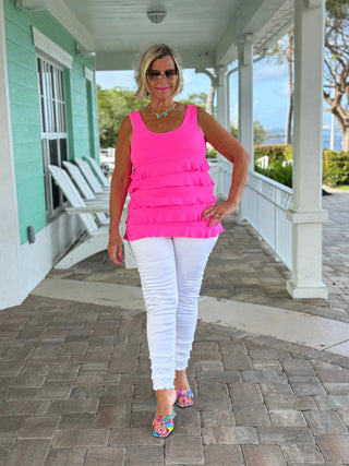 LULU-B SOUTH BEACH WHITE ANKLE JEAN LULU-B