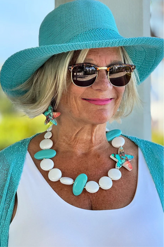 White STARFISH NECKLACE BEACH STYLE