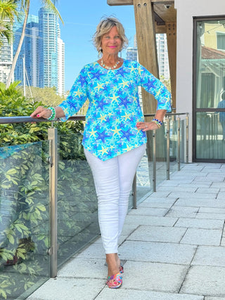 LULU B STARFISH SPLASH ASYMMETRIC TOP LULU-B