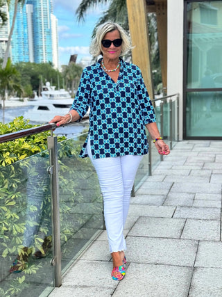 BLUE MEDALLION TUNIC LULU-B