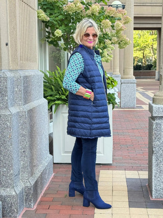 LULU-B NAVY PUFFER VEST LULU-B