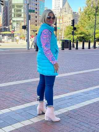 LULU-B AQUA PUFFER VEST LULU-B