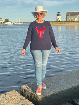 NAVY LOBSTER SWEATER Cathys Place