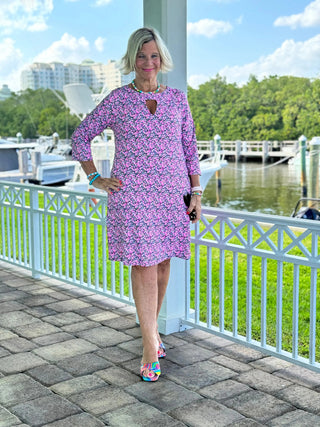 LULU-B AUBREY PINK KEYHOLE DRESS LULU-B