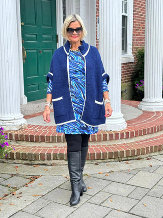 LULU-B SIZZLE BLUE SLEEVE DRESS LULU-B