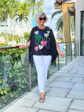 SWAROVSKI CRYSTAL BLACK HEART TOP KOKOMO