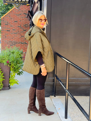 OLIVE QUILTED SNAP JACKET CALIFORNIA DREAMING