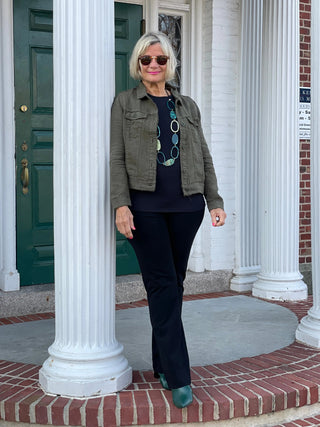 LULU-B NEW OLIVE LINEN JACKET LULU-B