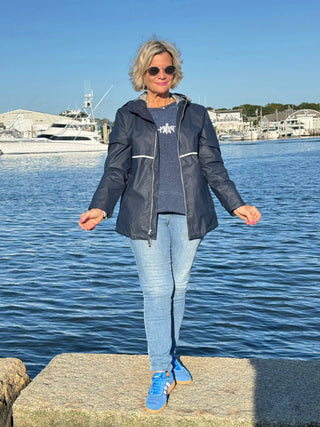 Women's New Englander® Rain Jacket NAVY Cathys Place