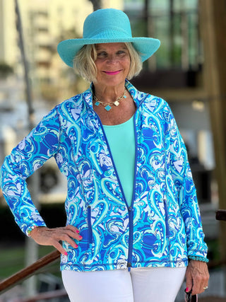 BLUE DREAMING HEARTS FULL ZIPPER LULU-B