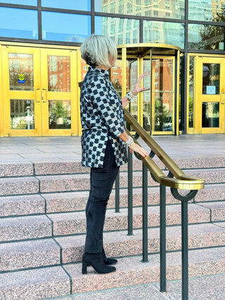 LULU-B BLACK & SILVER METALIC TUNIC LULU-B