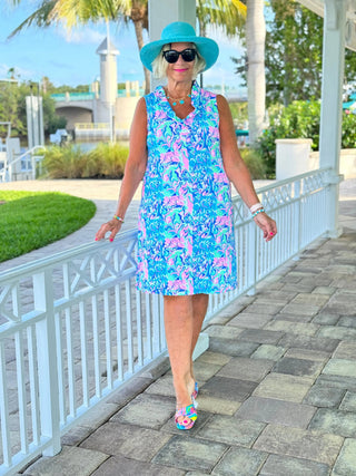 SPLASH OF PINK  RUFFLE DRESS LULU-B