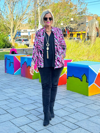 LULU-B PINK SIZZLE FULL ZIPPER JACKET LULU-B