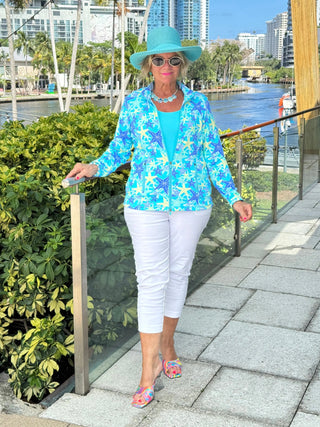 LULU B STARFISH SPLASH FULL ZIPPER JACKET LULU-B