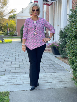 AUBREY PINK ASYMMETRIC TOP LULU-B