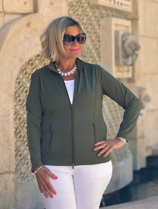 LULU-B OLIVE FULL ZIPPER JACKET LULU-B