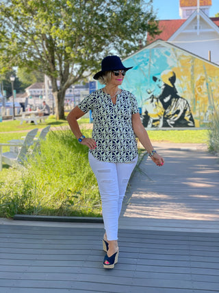 GREEN AND NAVY SHORT SLEEVE LULU-B