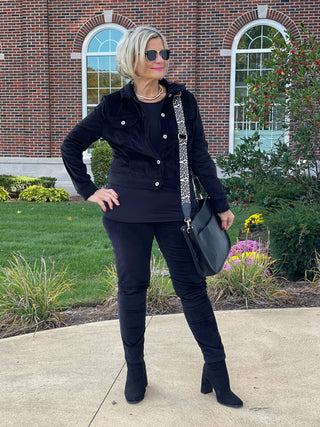 LULU-B BLACK VELOUR JACKET LULU-B