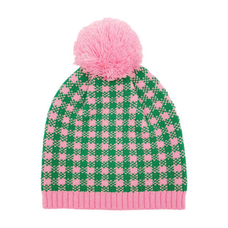 Patterned Pom Pom Beanie Hat Art Collections